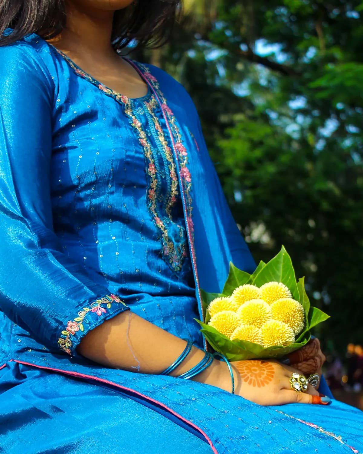 Embroidered churidar suit