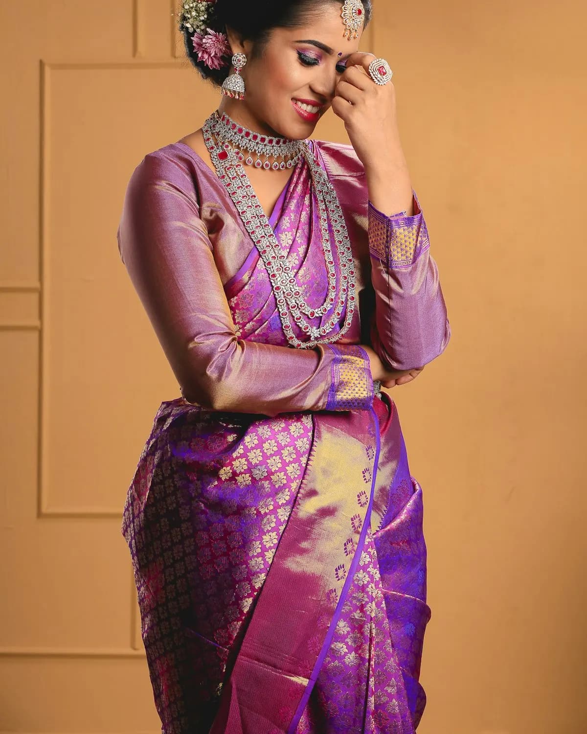 Chanderi saree with zari border