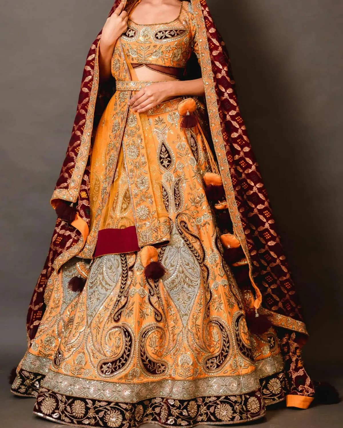 Bridal velvet lehenga